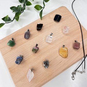 12 Piece Crystal Pendant Necklace Set - Healing Gift Set - Multiple Crystals